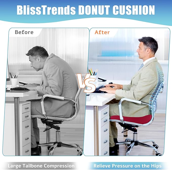 BlissTrends Donut Pillow Seat Cushion, Donut Chair Cushions - Image 5