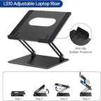 BESIGN LS10 Aluminum Laptop Stand, Ergonomic Adjustable Notebook Tablet Stand - Image 4