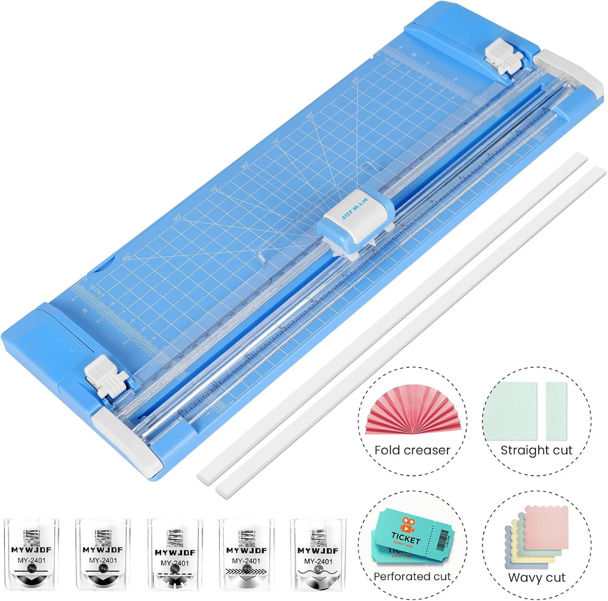 Paper Cutter, 12 Inch Rotary Trimmer, 4-Function Blades, Up to 6 Sheets Cut w...