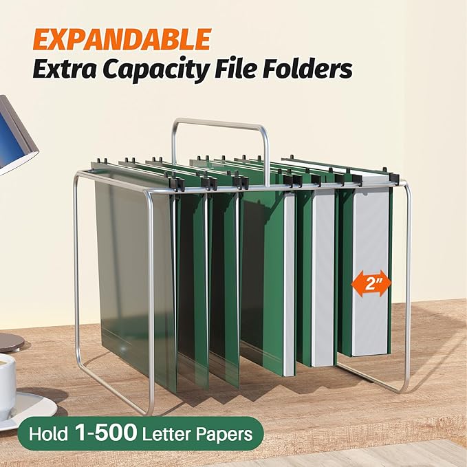 Plastic Hanging File Folders, Letter Size, Reinforced Hang Folders, Standard - Image 3