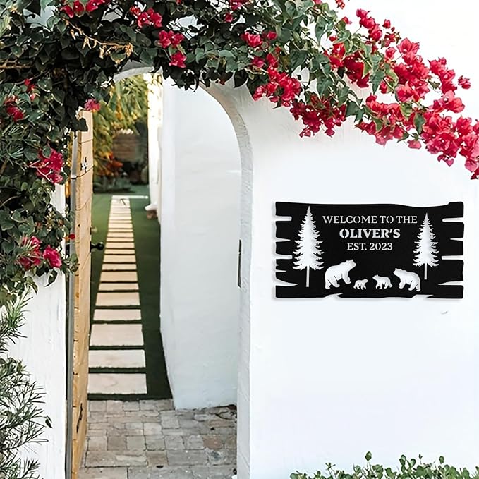 Custom Bear Metal Sign, Custom Bear Metal Wall Art Decor, Personalized Last - Image 9