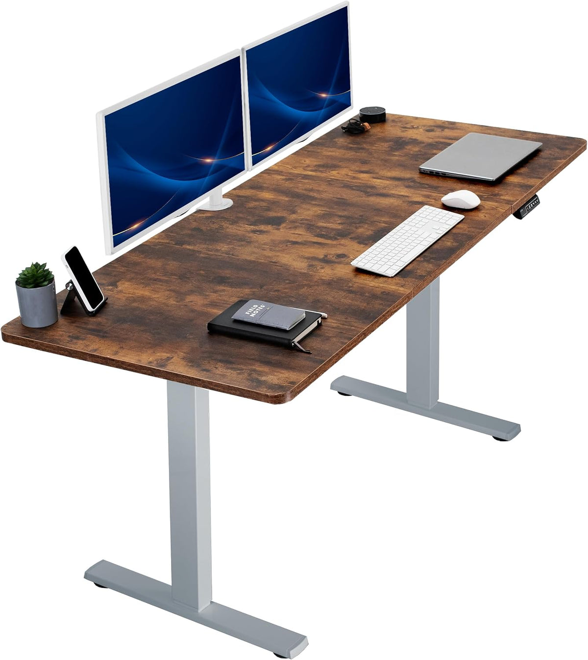 VIVO Electric 71 x 30 in Rustic Standing Desk, Memory Height Adjustment