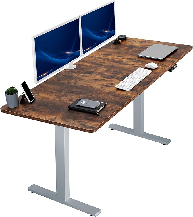 VIVO Electric 71 x 30 in Rustic Standing Desk, Memory Height Adjustment by VIVO