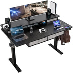 ExaDesk 55 * 30 Inches Electric Standing Widened Desk Adjustable Height by ExaDesk