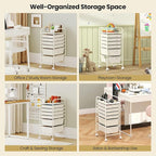 Giantex 6 Storage Drawer Cart Rolling Organizer Cart - Image 4