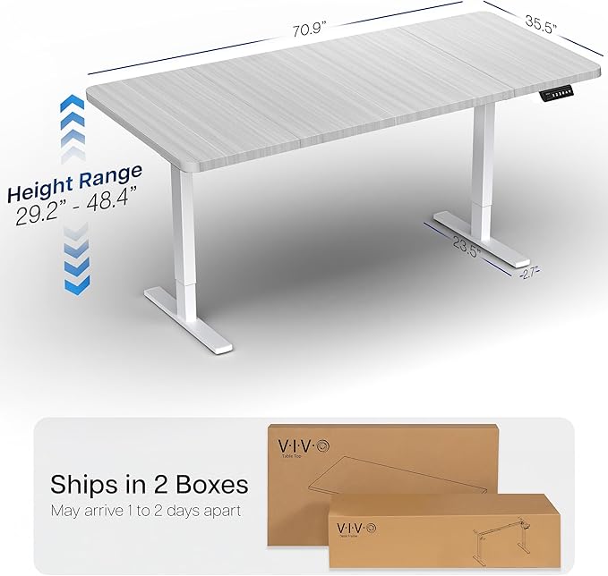 VIVO Electric 71 x 36 in Standing Desk, Memory Height Adjustment, 1B Series - Image 3