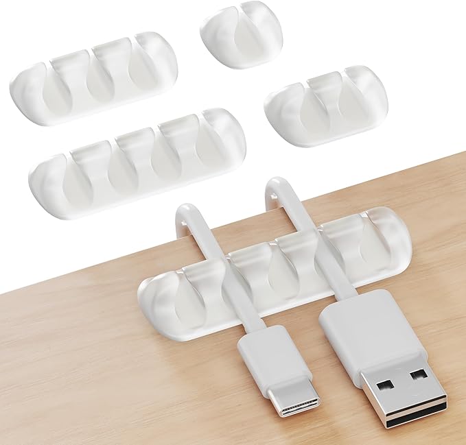 GLUIT Adhesive Desktop Cable Organizer Versatile Cord Holders Wire Clips and by GLUIT
