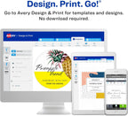 Avery® File Folder Labels on 4" x 6" Sheets, Easy Peel®, White, Print & Handwrite, 2/3" x 3-7/16", 252 Labels (5202)