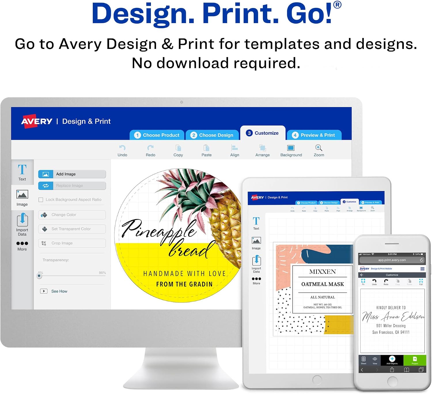 Avery® Printable Blank Square Labels, 1.5" x 1.5", Matte White, 600 Customizable Labels (22805)