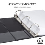 Samsill 4 Inch 3 Ring Binder, Made in USA, Economy Round Ring, 675 Sheet - Image 3