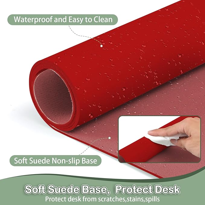 Boutilon Leather Desk Pad Protector, Non-Slip Mouse Pad, Laptop Desk Pad - Image 4