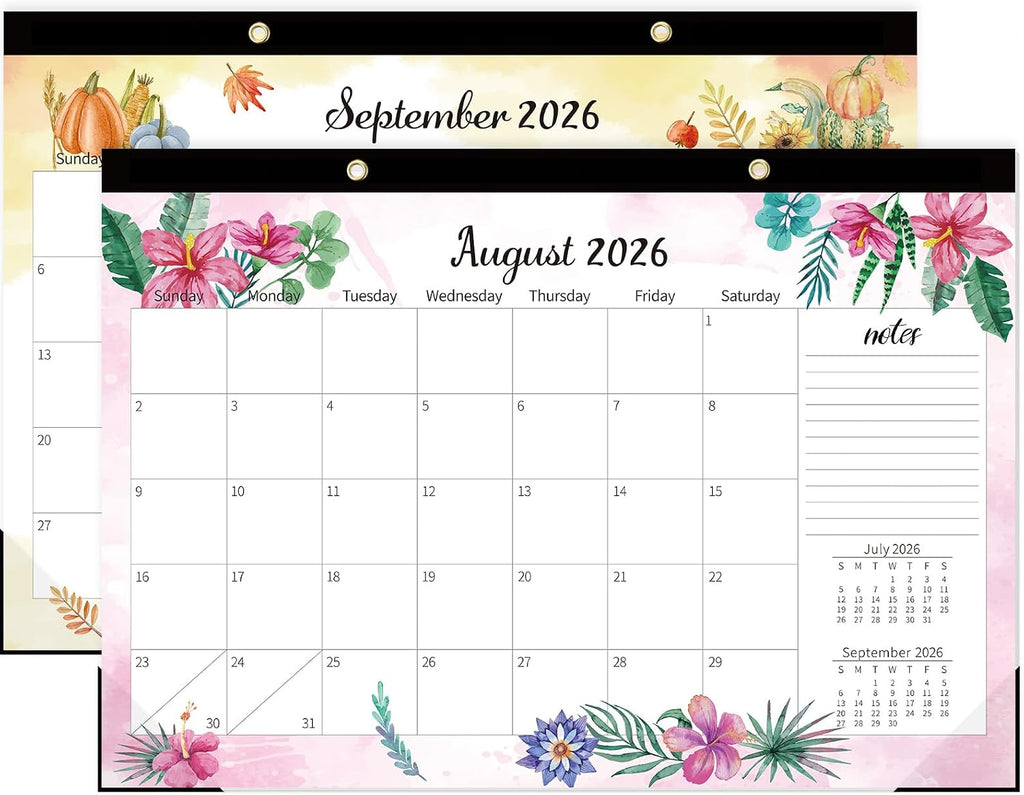 GuassLee Large Desk Calendar 2026-2027, 19 Months, 17" x 11.5" | Jun 2026-Dec 2027 Desktop/Wall Calendar, Monthly Planner with Watercolor Design for Office School Home Organizing