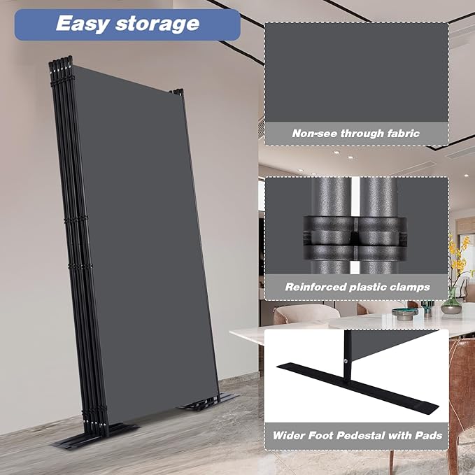 CHOSENM Room Divider, 6 Panel Folding Privacy Screens - Image 4