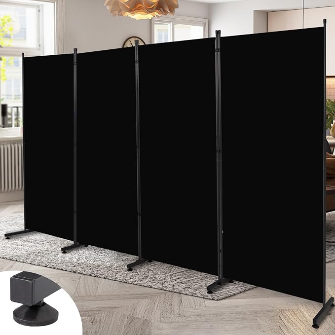 Room Divider 6FT 4 Panel Privacy Screen, Portable Room Partitions and Dividers by HOMSCREENER