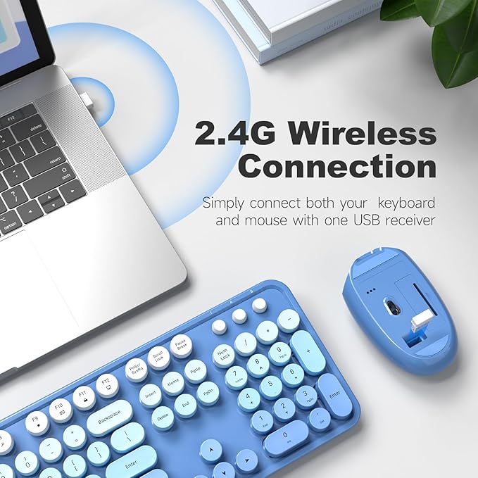 MOFII Wireless Keyboard and Mouse Combo, Full Size 2.4G Plug and Play - Image 2