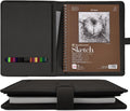 plinyvel black leather sketchbook cover 5.5x8.5, travel drawing, main product view