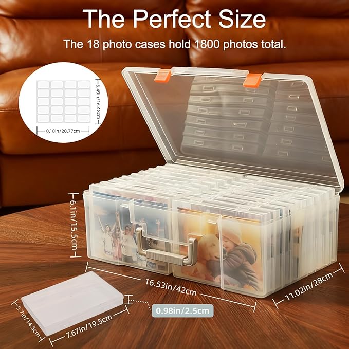 Photo Storage Box 5 x 7 Inches, 18 Inner Extra Large Photo Boxes - Image 2