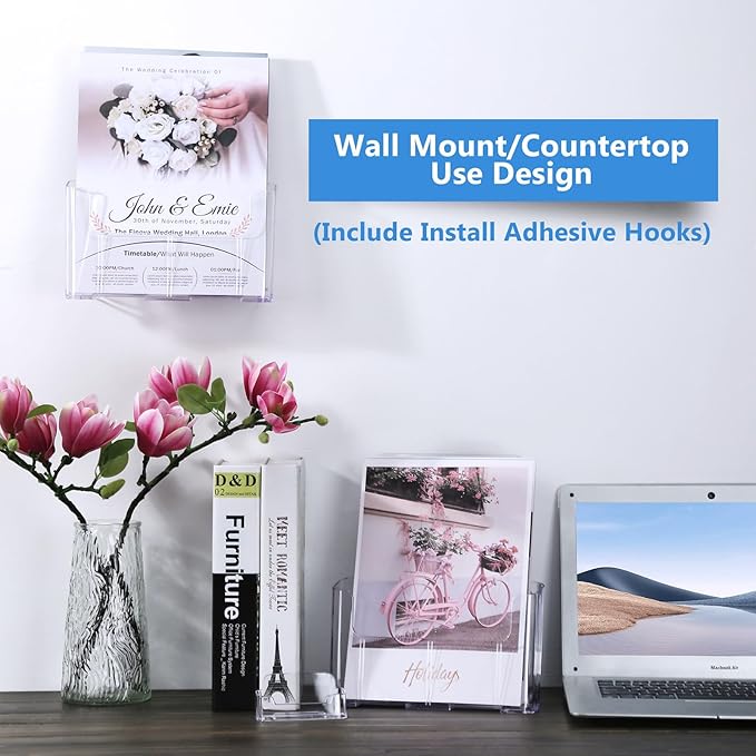 Argvey Acrylic Brochure Holder 8.5 x 11 inches, 2 Pack Clear Brochure Display - Image 4