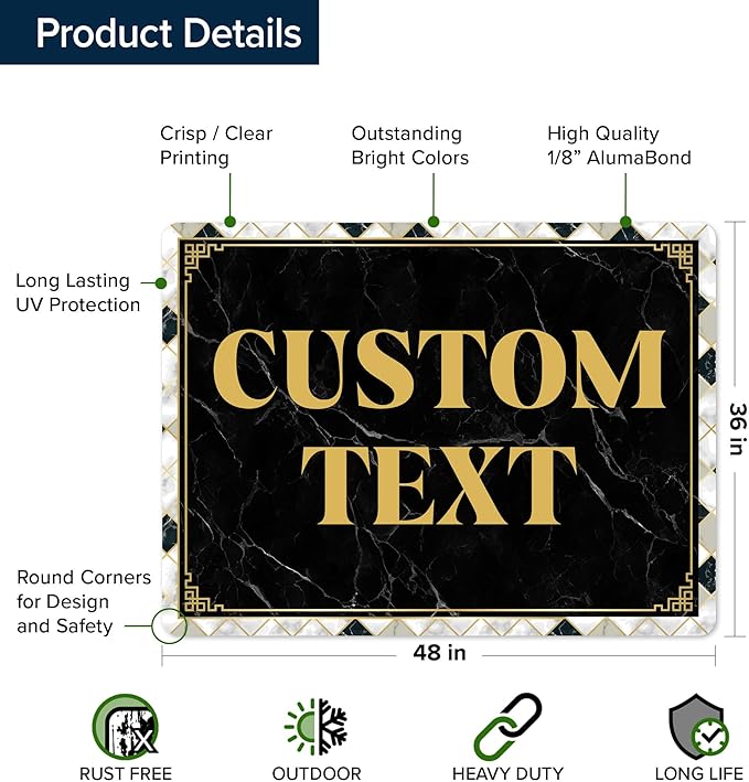 Custom Sign, Custom Street Sign, 11 Font Colors, 13 Font Styles, 4 Hole Options - Image 6