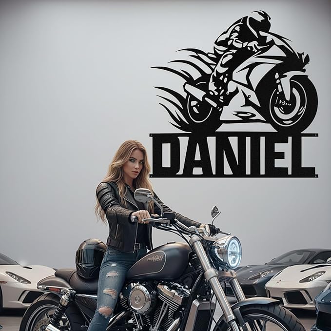 Custom Motorcycle Metal Signs Personalized Dirt Biker Name Sign Custom Garage - Image 9