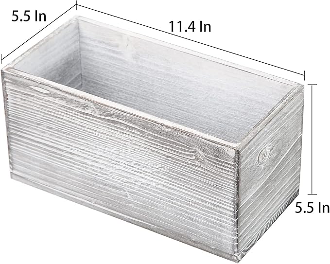 ExoLiry Rustic Gray Wood Mail Box Storage Holder File Organizer Tabletop Wooden - Image 6
