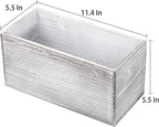ExoLiry Rustic Gray Wood Mail Box Storage Holder File Organizer Tabletop Wooden - Image 6