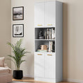 Cozy Castle Kitchen Pantry Cabinet, 4 Doors Open Countertop Utility Hutch by CozyCastle