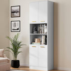 Cozy Castle Kitchen Pantry Cabinet, 4 Doors Open Countertop Utility Hutch by CozyCastle