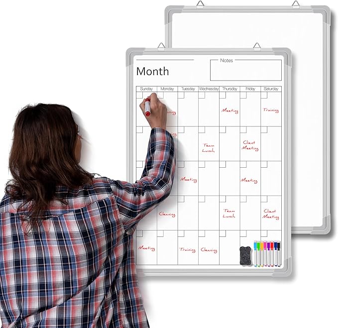Lincia 24" x 18" Magnetic Vertical Monthly Dry Erase Calendar by Lincia