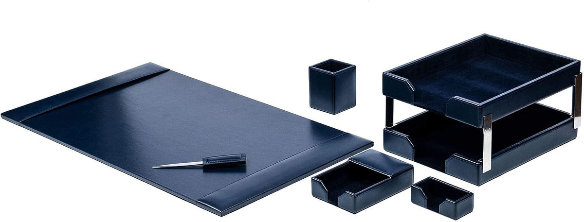 DACASSO Bonded Leather Desk Set - Luxury Leather Desk Pad & Desk Organiza...