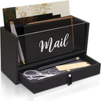 Two-Layer Solid Wooden Mail Storage Organizer Holder by INTARSIO3D