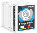 3 Ring Binder 2 Inch, PANDRI 6 Pack 2-Inch Binder Fits Letter Size 8.5'' x 11'' by PANDRI