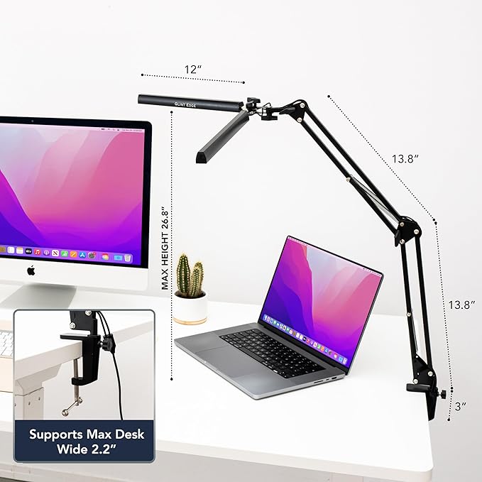 Glint Edge Double Head LED Desk Lamp, Ultra-Wide Coverage - Image 3