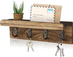 HRONRAD Rustic Key Holder for Wall, Farmhouse Wall Shelf by Hronrad