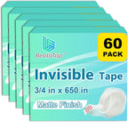 Bulk Tape clear, Invisible Tape, Matte Finish, 3/4 in x 650 in, 60 Rolls