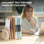KIRIGEN Desktop File Document Holder Stand 7 Slots Mail Paper Organizer Desk - Image 5