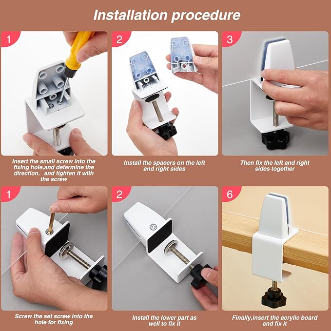 Tatuo 4 Pcs Acrylic Desk Privacy Panel 47.2''l x 15.8w'' Noise and Visual - Image 6