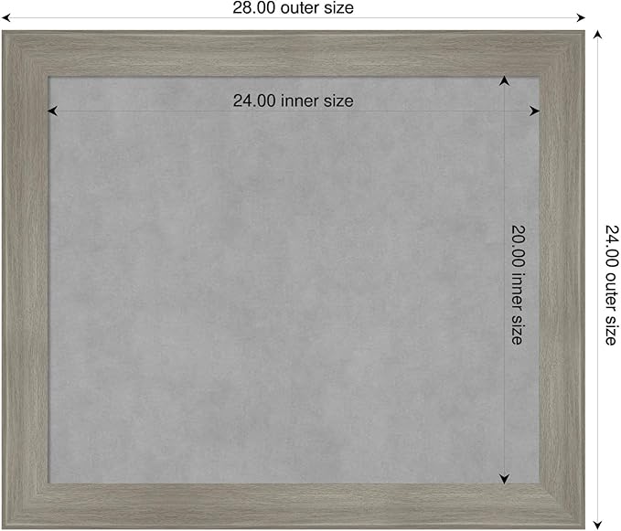 Amanti Art Grey Framed Magnetic Board 24x28 Medium Vision Board - Image 2