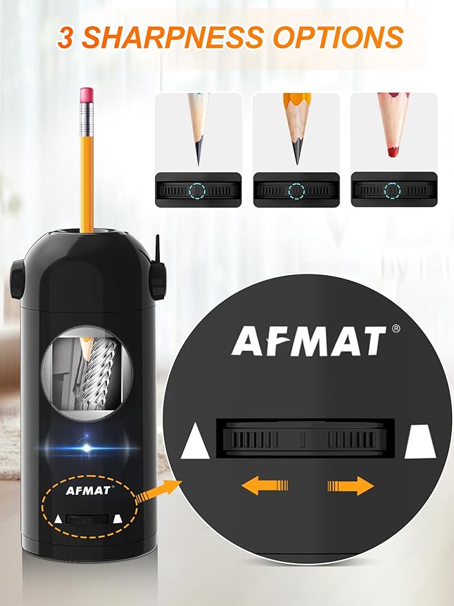 AFMAT Electric Pencil Sharpener, Fully Automatic Pencil Sharpener - Image 4