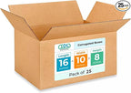 Medium Moving & Shipping Boxes 16"L x 10"W x 8"H by IDLPackaging