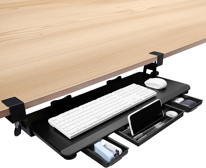 OUKMIC Large Keyboard Tray Under Desk Slide Out by OUKMIC