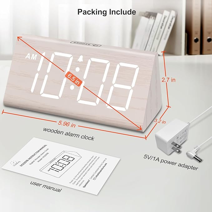 DreamSky Wooden Digital Alarm Clock - Image 7