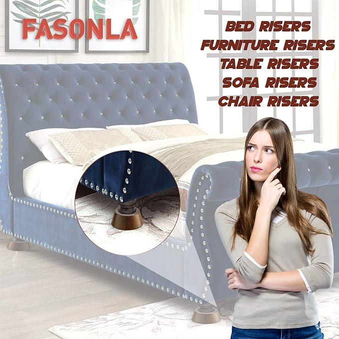 FASONLA Bed Risers, Furniture Risers Can be Adjusted to 2'' 3''or 4'', Lifts - Image 6