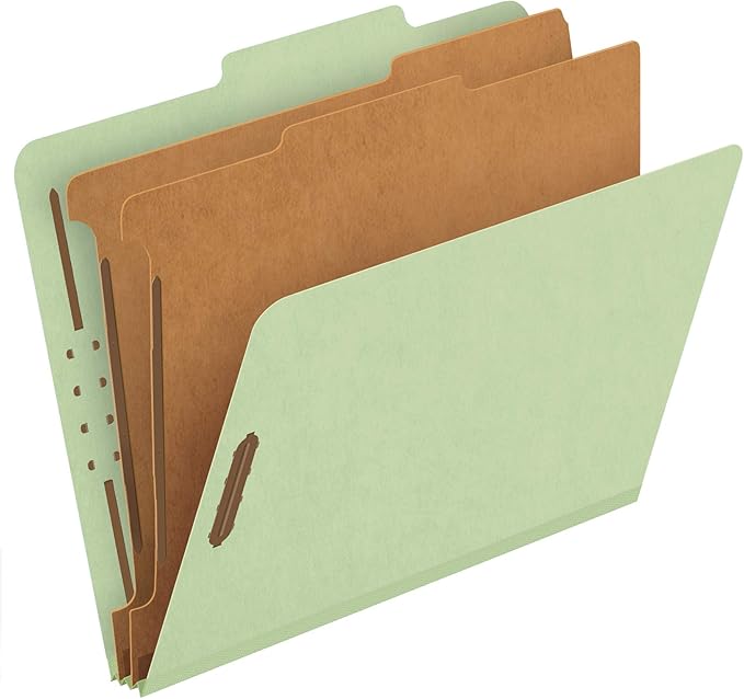 Pendaflex Recycled Classification File Folders, 2 Dividers, 2/5 Tab Cut by TOPSProducts