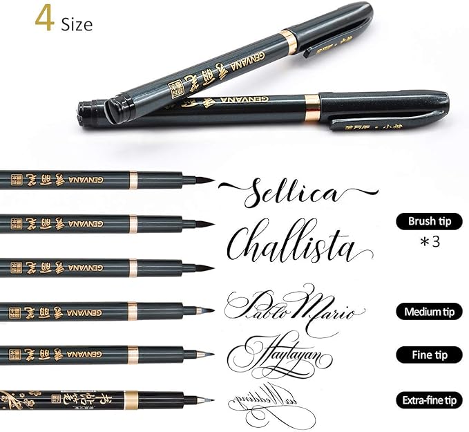 Rilanmit Hand Lettering Pens, Refillable Calligraphy Pens Brush Marker Pens Set - Image 2