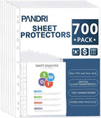 Sheet Protectors, PANDRI 700 Pack Clear Heavy Duty Plastic Page Protectors by PANDRI