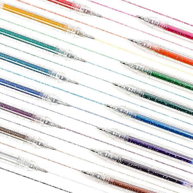 Grabie Capped Glitter Gel Pens 18 Colors, Metallic Vibrant Sparkle Gel Pens - Image 2