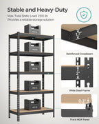 songmics set of 2 5-tier boltless assembly storage, side view