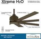 minka-aire f896-65-orb xtreme h2o 65 inch outdoor ceiling on a desk or shelf