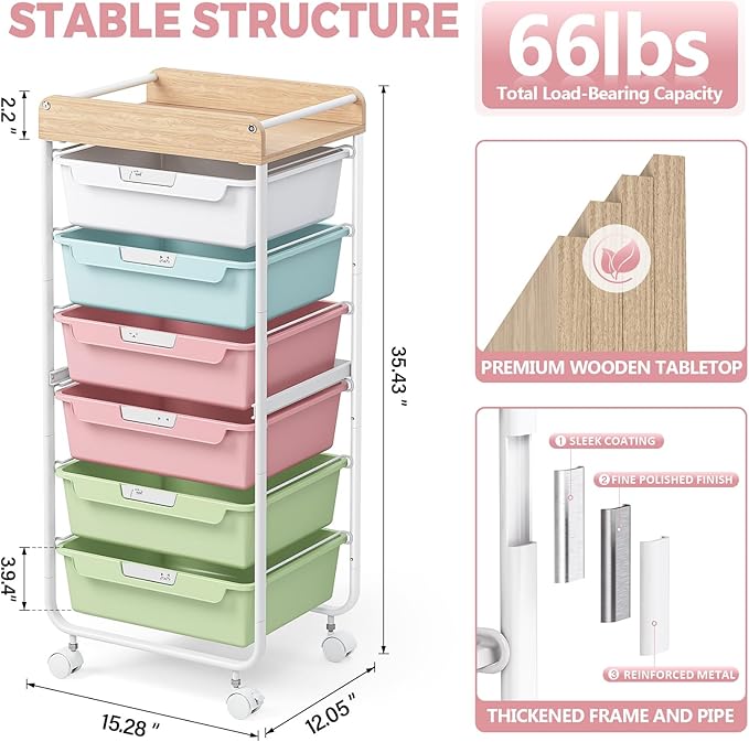 Rolling Storage Utility Cart - Image 3